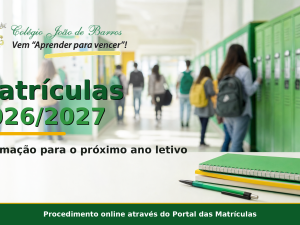 Matrículas para o Ano Letivo 2026/2027 